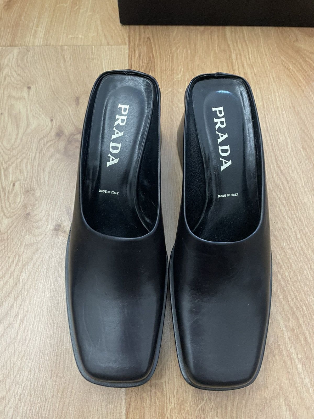 Prada Prada plateau leather slides Size US 7.5 / IT 37.5 - 1 Thumbnail