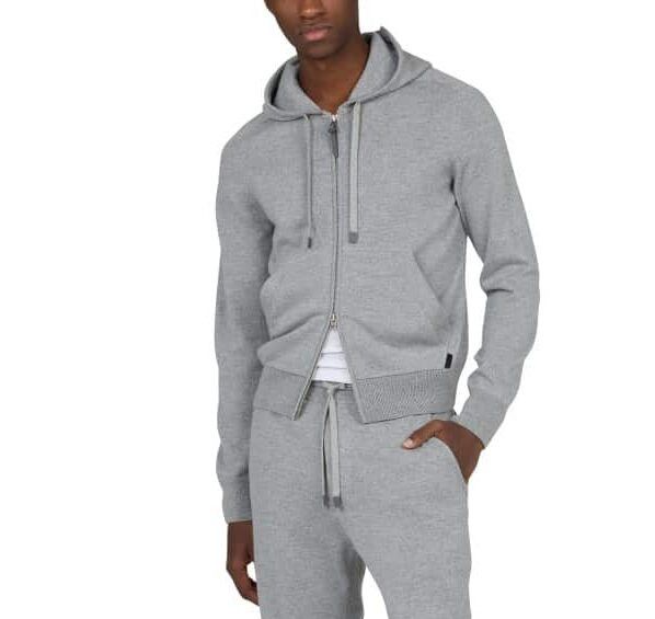Tom Ford o1loc1c0925 KDL007 Cashmere Merino Zip Hoodie in Grey Size US XL / EU 56 / 4 - 2 Thumbnail