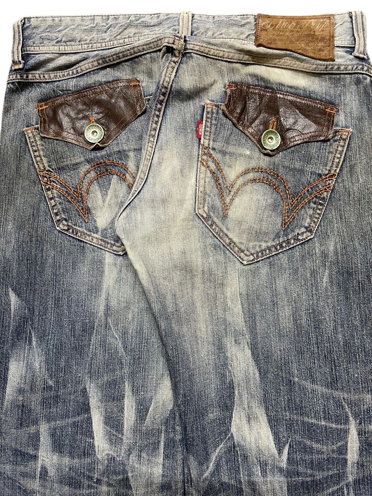 Edwin Vintage Edwin 503 Mud Wash Faded Distress Baggy Jeans Size US 34 / EU 50 - 6 Thumbnail