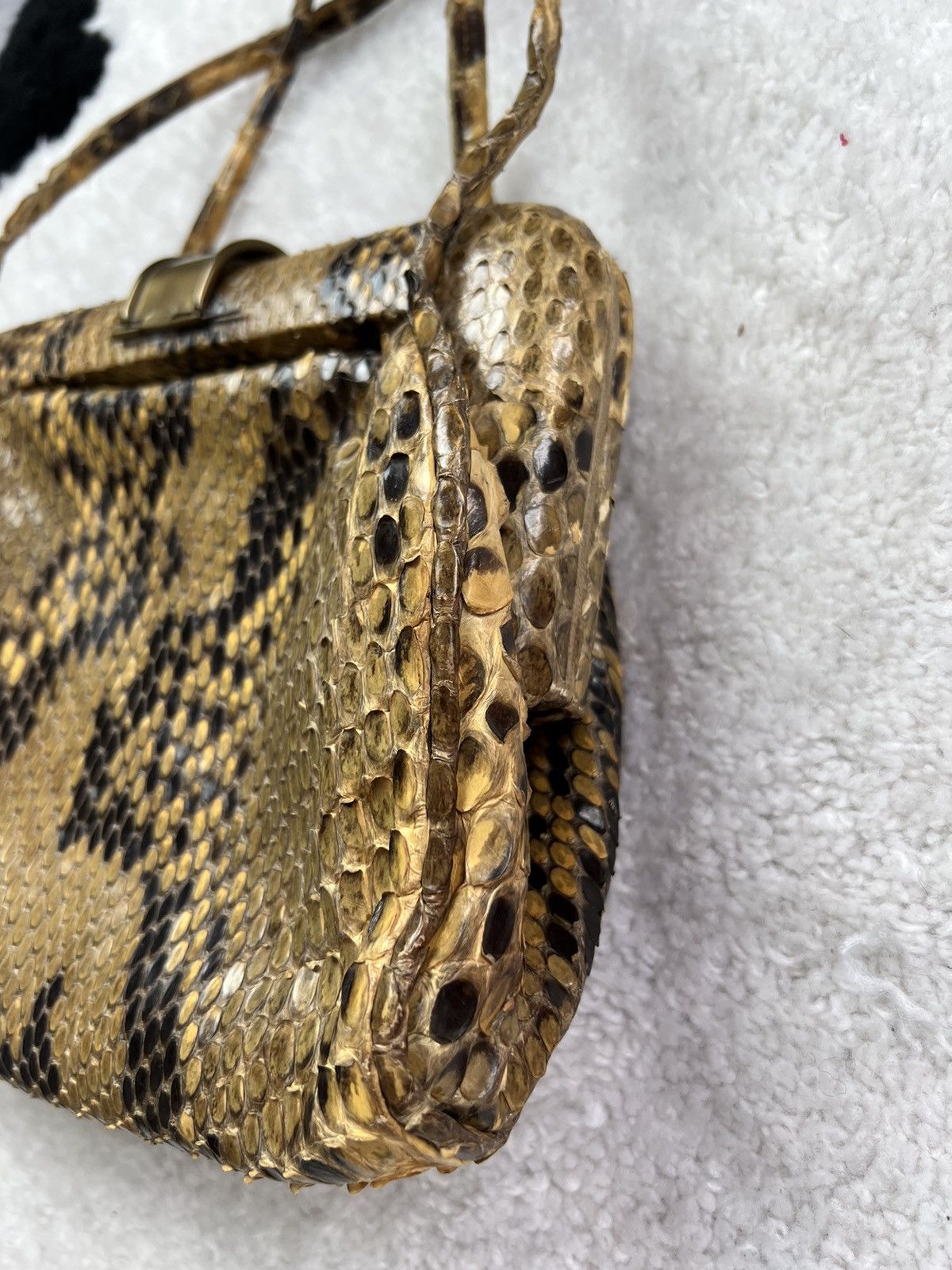 Leather Retro Vintage Antique Leather Snake Italy Shoulder Bag Size ONE SIZE - 10 Thumbnail