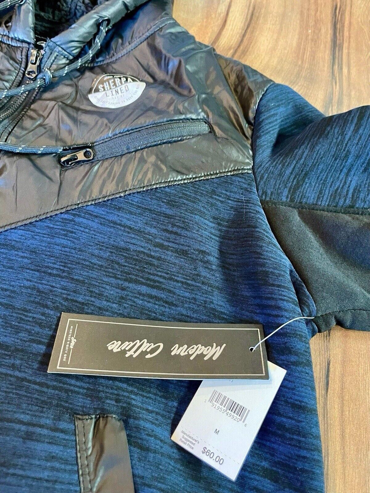Designer Modern Culture Men's Blue Sherpa Lined Jacket Sz M (A1) Size US M / EU 48-50 / 2 - 3 Thumbnail