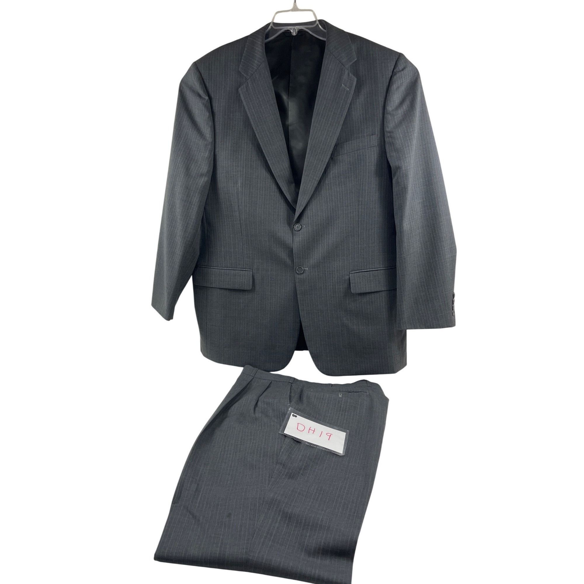 Other Mens Gray Pinstripe Two-Piece Suit 100% Wool Classic Fit Jac Size 44R - 1 Thumbnail