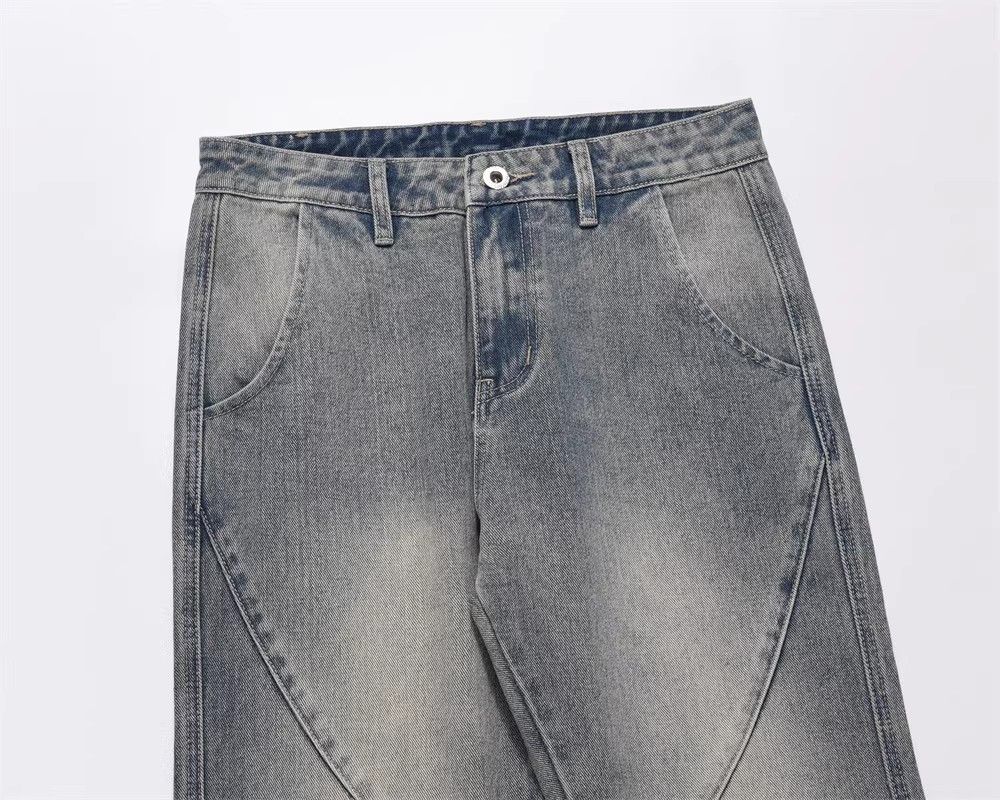 Japanese Brand × Jean High street trend stitching washed wide-leg jeans Size US 32 / EU 48 - 3 Thumbnail