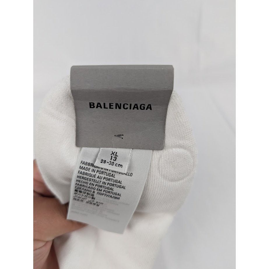 Balenciaga o1rshd1 Size: XL / Paris Tennis Socks in White / Black Size ONE SIZE - 6 Thumbnail