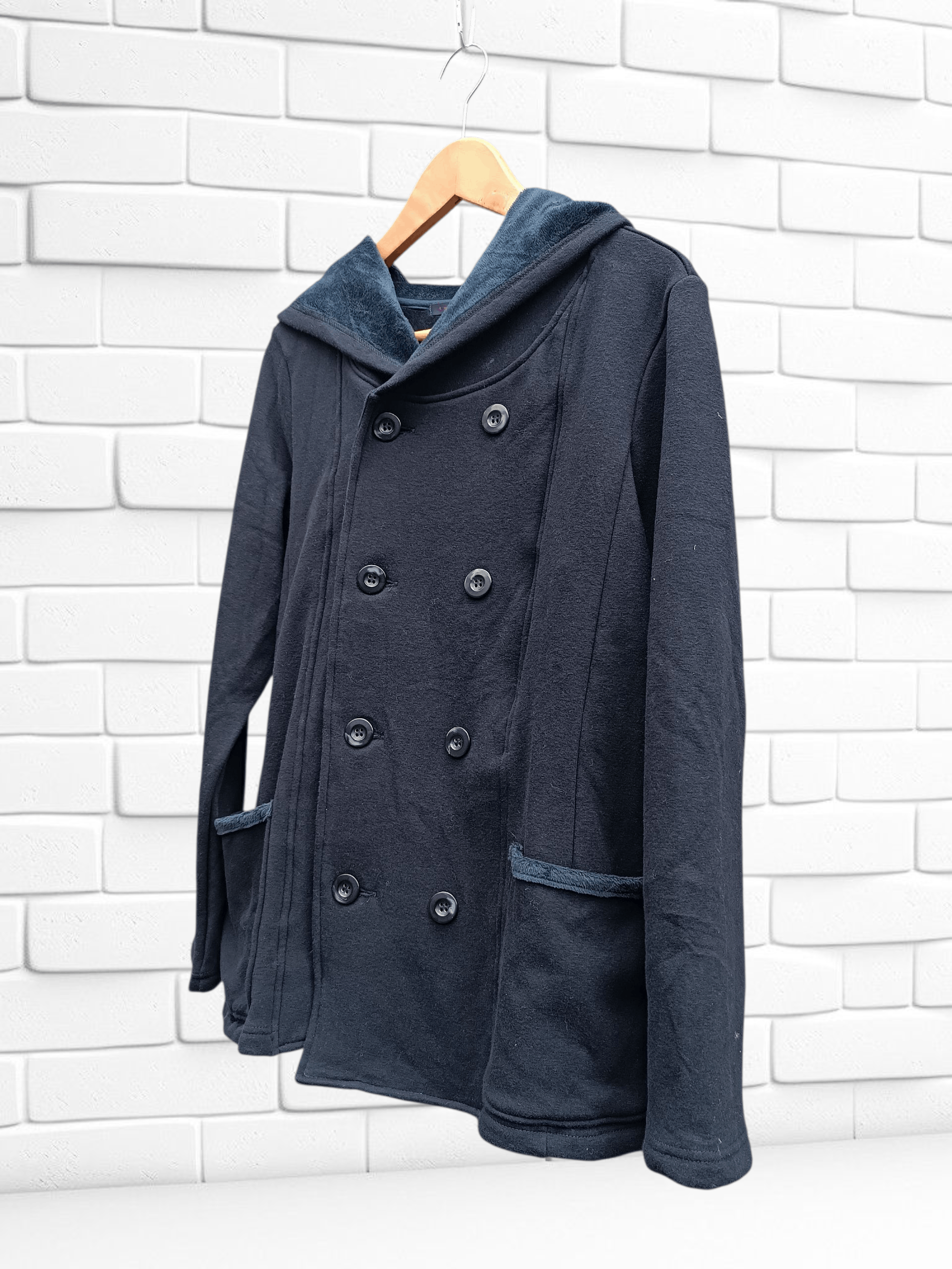 Japanese Brand Innocent Double Breasted Pea Coat Hoodie Size US M / EU 48-50 / 2 - 2 Thumbnail