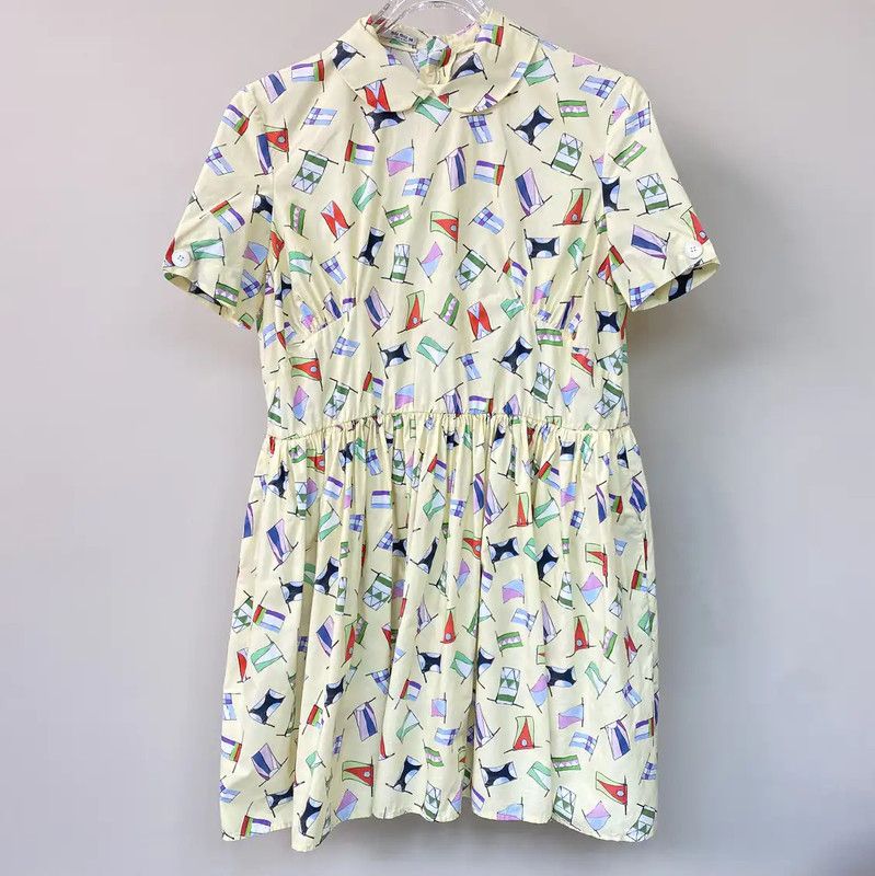 Miu Miu Miu Miu Yellow Cotton Women’s Dress 0089 Size S / US 4 / IT 40 - 1 Thumbnail