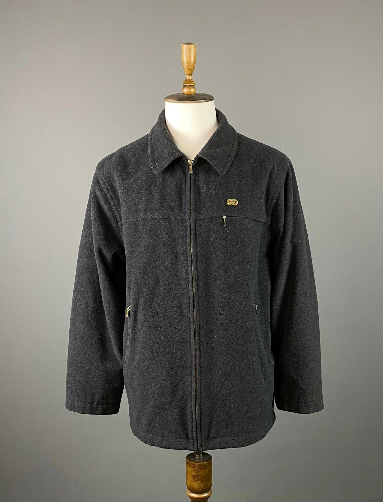 Lacoste Lacoste Black Wool Full Zip Collared Coat Jacket Size 56/6 Size US M / EU 48-50 / 2 - 1 Thumbnail