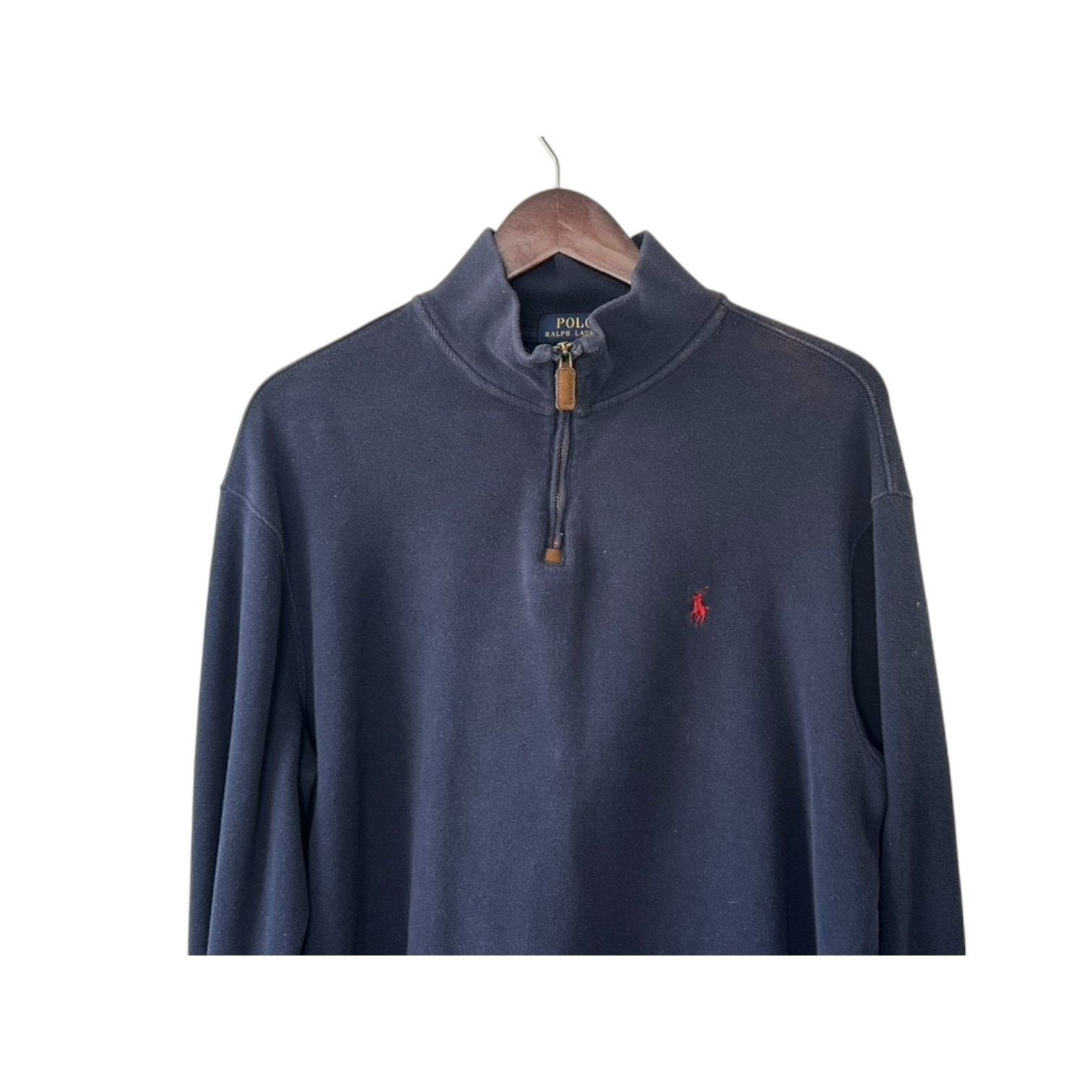 Ralph Lauren Polo Ralph Lauren Navy 1/4 Zip Cotton Knit Pullover Sweater Size US L / EU 52-54 / 3 - 2 Thumbnail