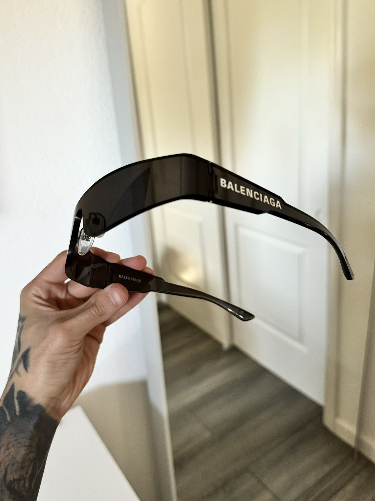 image of Balenciaga Mono Sunglasses Black, Men's