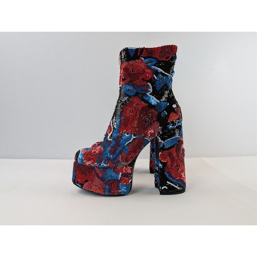 Saint Laurent Paris o1rshd1 Billy Sequence Embellished Platform Ankle Boots Size US 10 / IT 40 - 12 Thumbnail