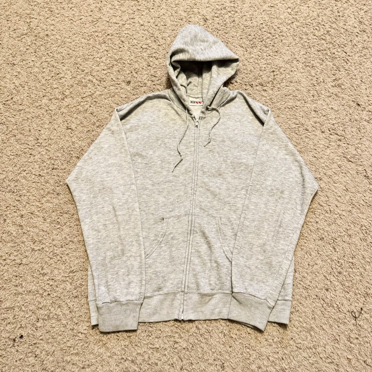 Vintage VINTAGE 80s GREY TRI BLEND ZIP UP HOODIE! Size US XL / EU 56 / 4 - 1 Thumbnail