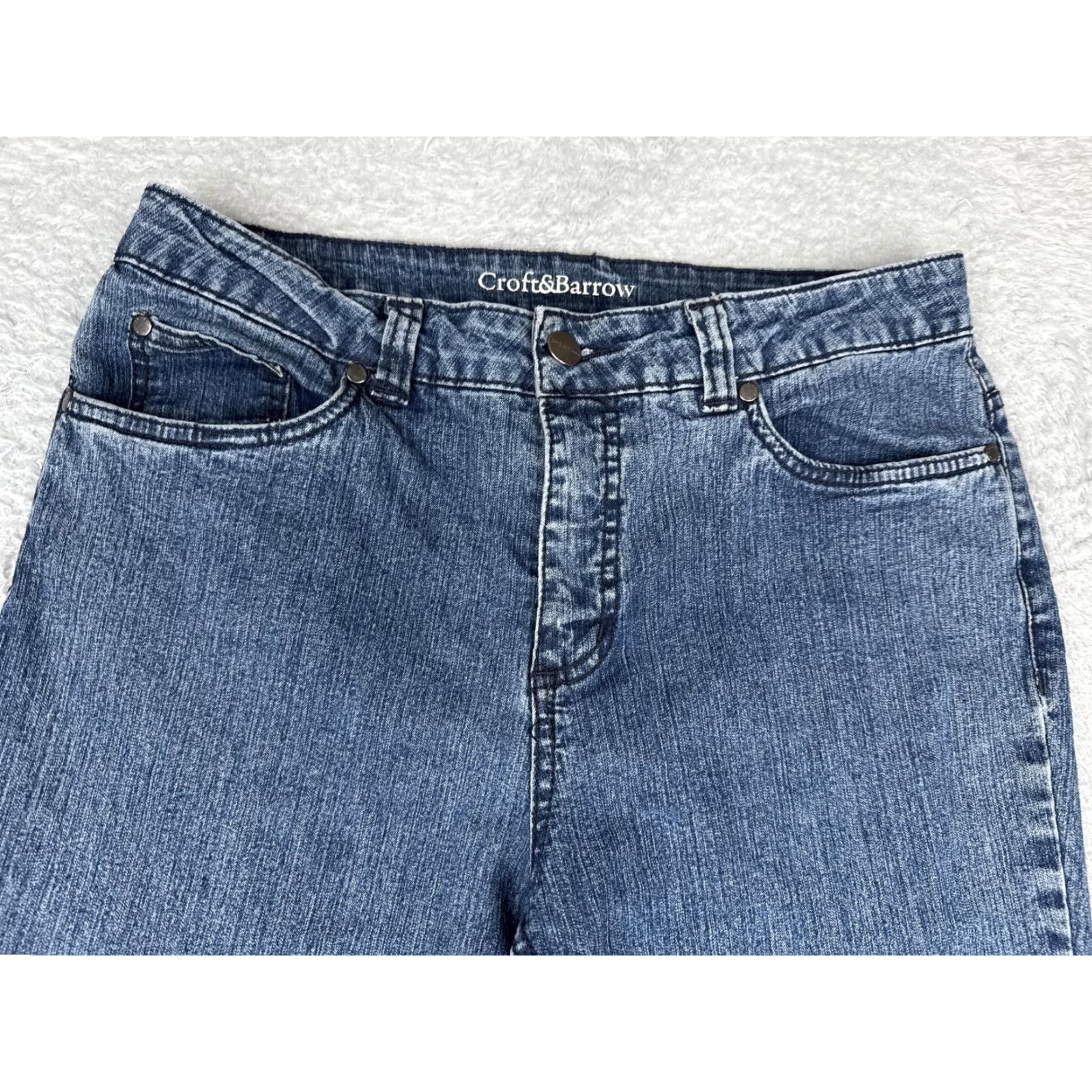 Croft & Barrow Croft & Barrow Jeans Womens 29x28 Blue Denim Straight Leg Mid Rise Natural Fit Size 29" - 4 Thumbnail