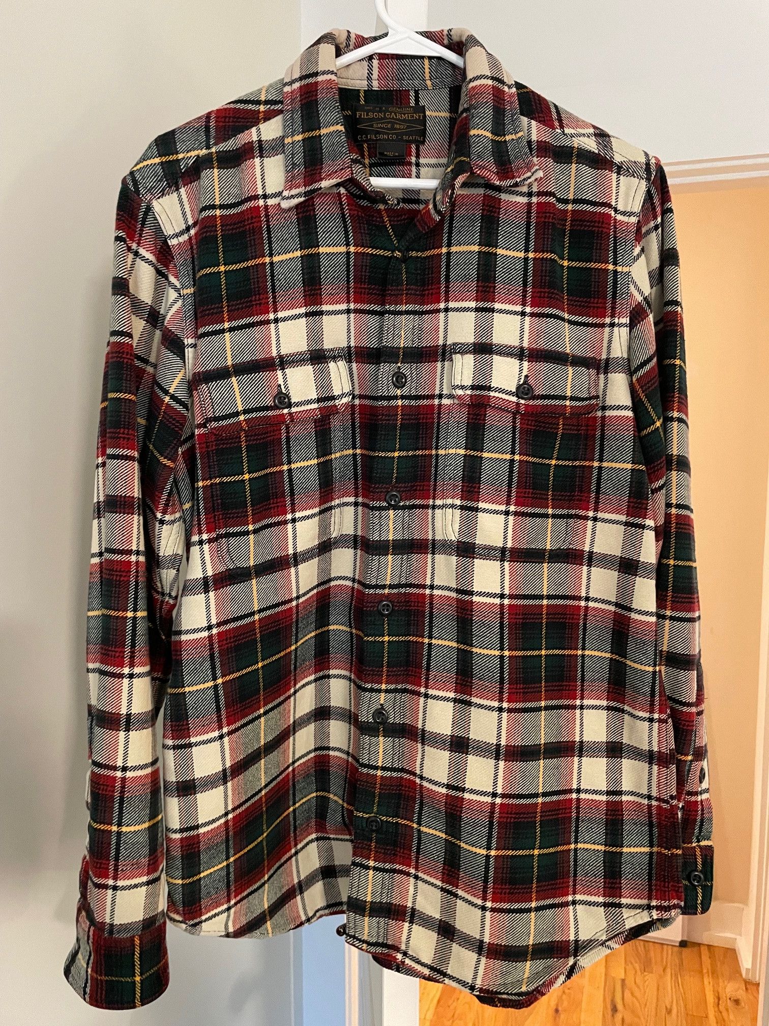 Filson Vintage Flannel Work Shirt, Sand/Ironwood Size US S / EU 44-46 / 1 - 1 Thumbnail