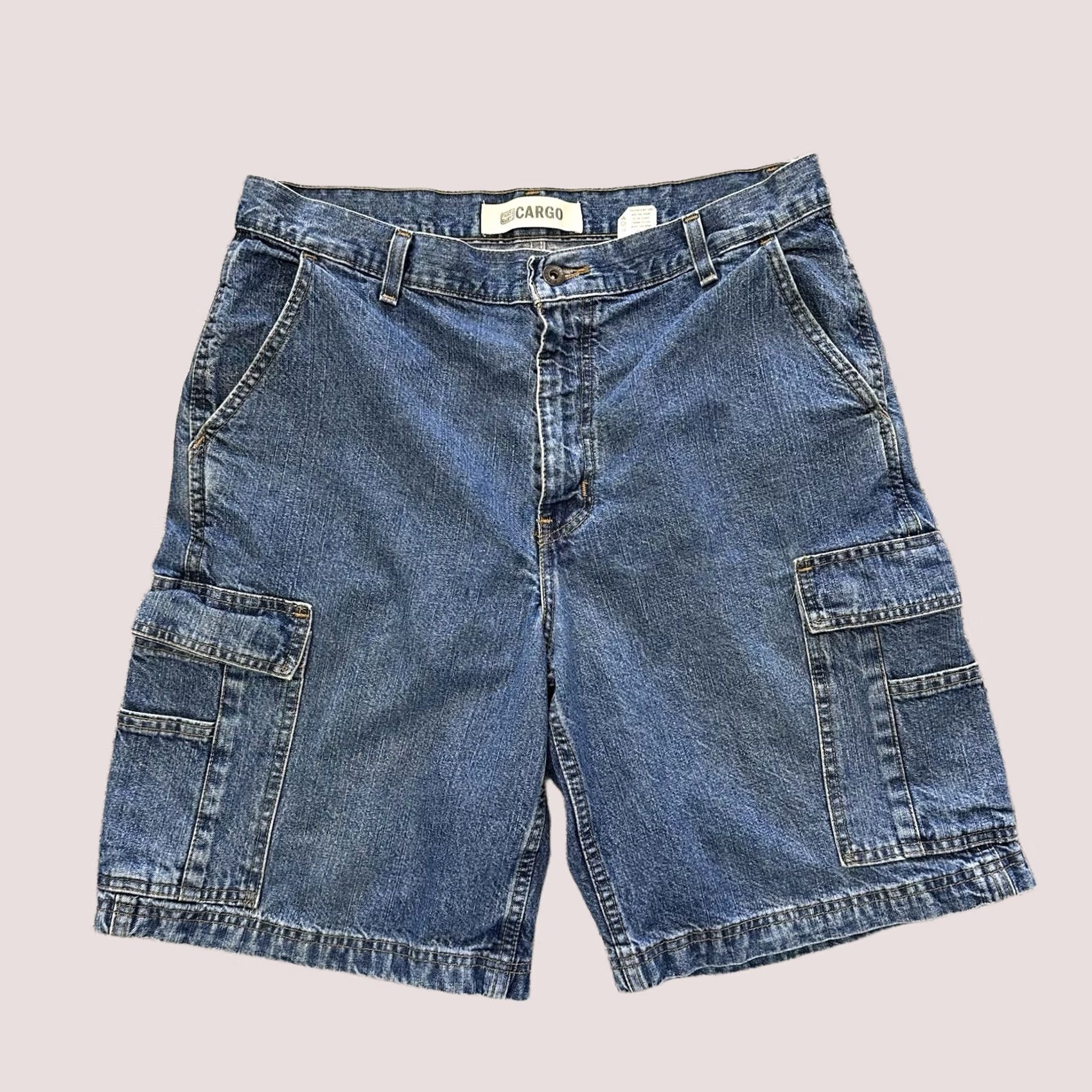 Faded Glory Faded Glory Denim Cargo Shorts Mens 34x10 Vintage Y2K Jean Co Cotton Denim Cargo 5-Pocket Mens Size US 34 / EU 50 - 1 Thumbnail