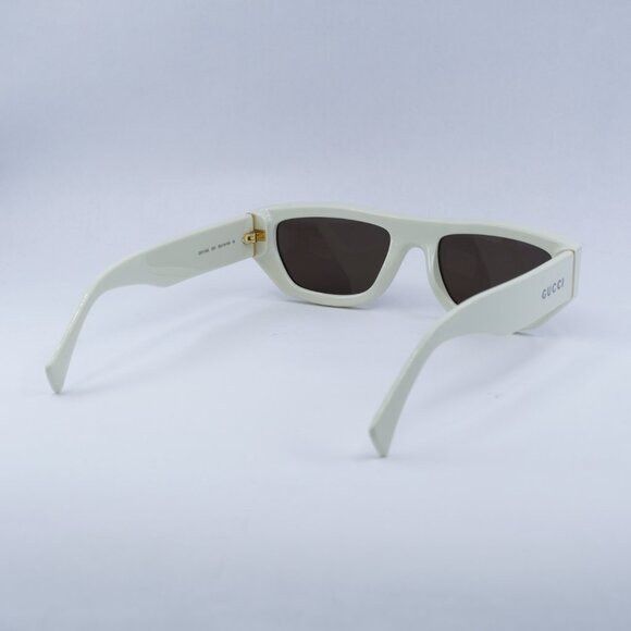 Gucci Gucci GG1134S 003 Sunglasses Ivory Rectangle Frame, Brown Size ONE SIZE - 10 Thumbnail