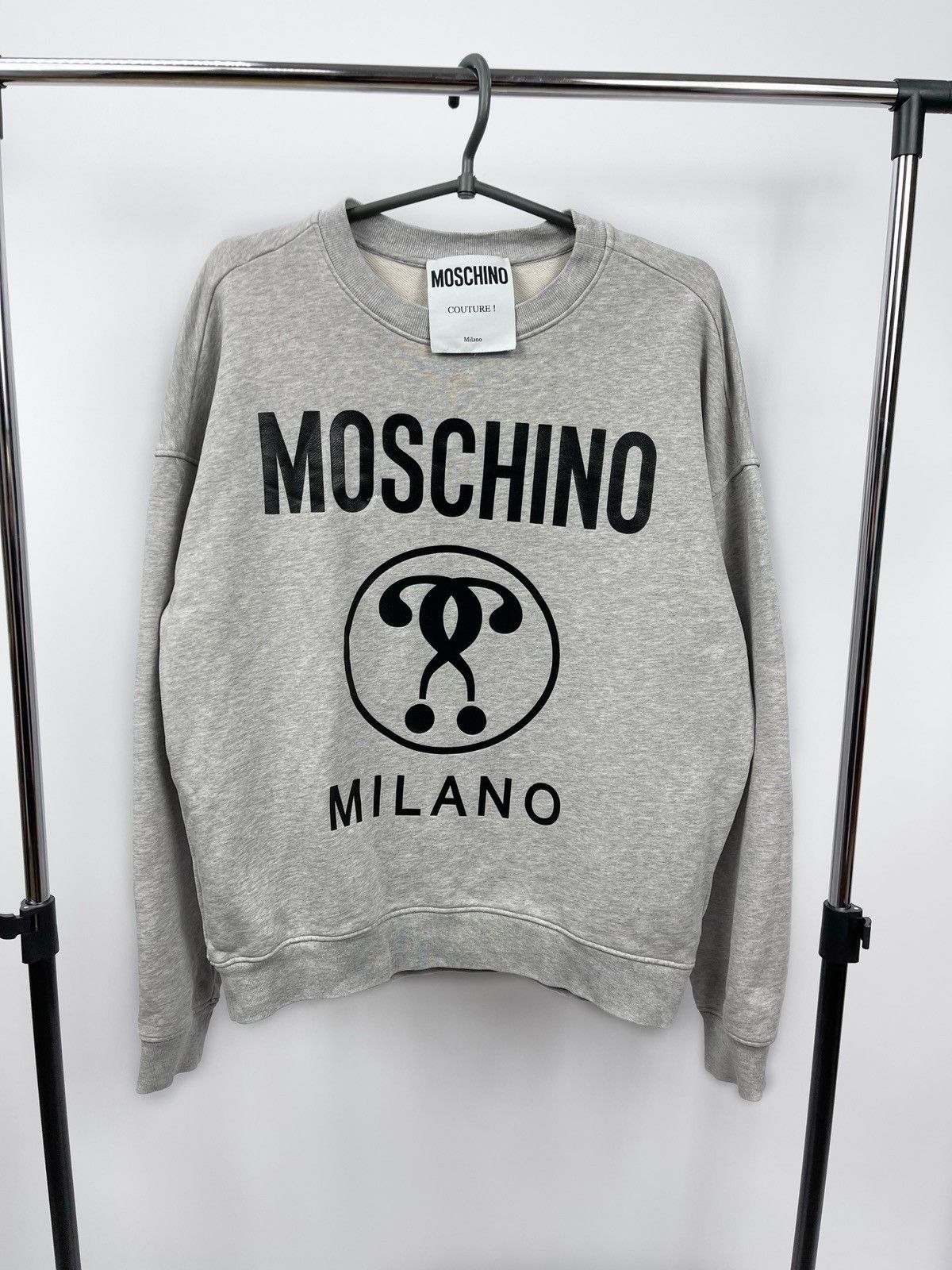 Moschino Milano Sweatshirt Size 36 (USA) Grey Big Logo