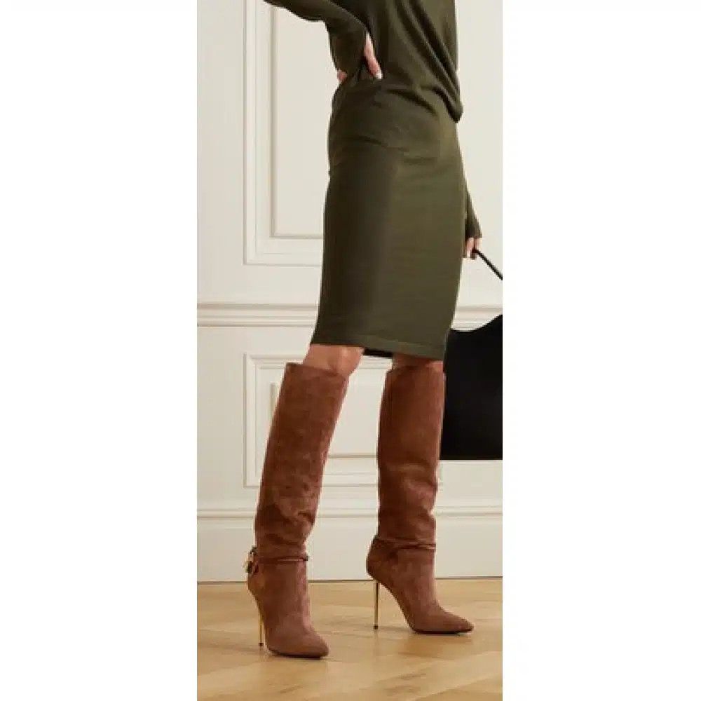 Tom Ford o1loc1c0125 W2529T Padlack Suede Boots in Brown Size US 9 / IT 39 - 3 Thumbnail