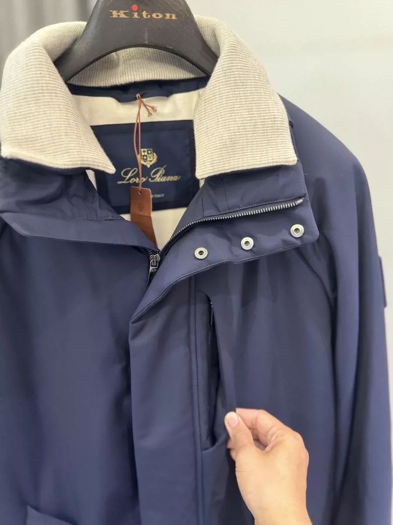Loro Piana LORO PIANA Men's collarless casual jacket Size US XL / EU 56 / 4 - 5 Thumbnail