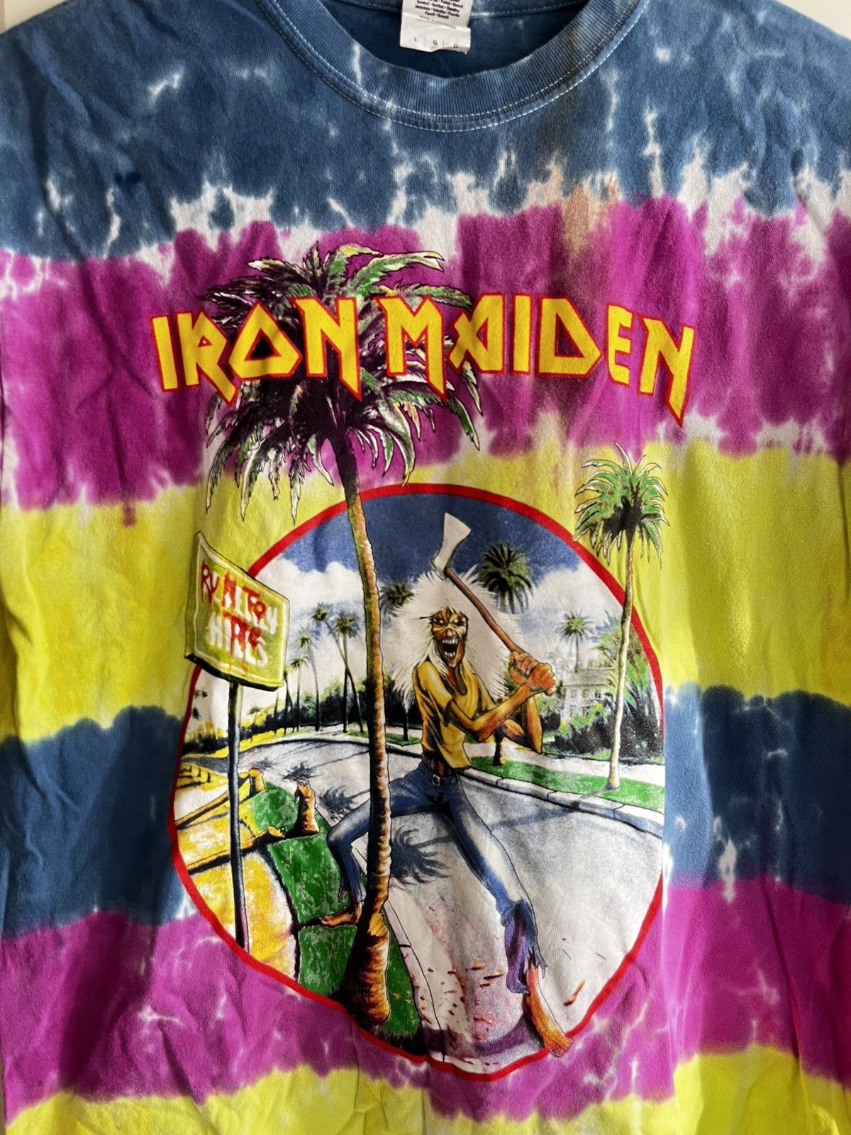 Iron Maiden Vintage Style Iron Maiden Tie Dye Tee Shirt Size US L / EU 52-54 / 3 - 3 Thumbnail
