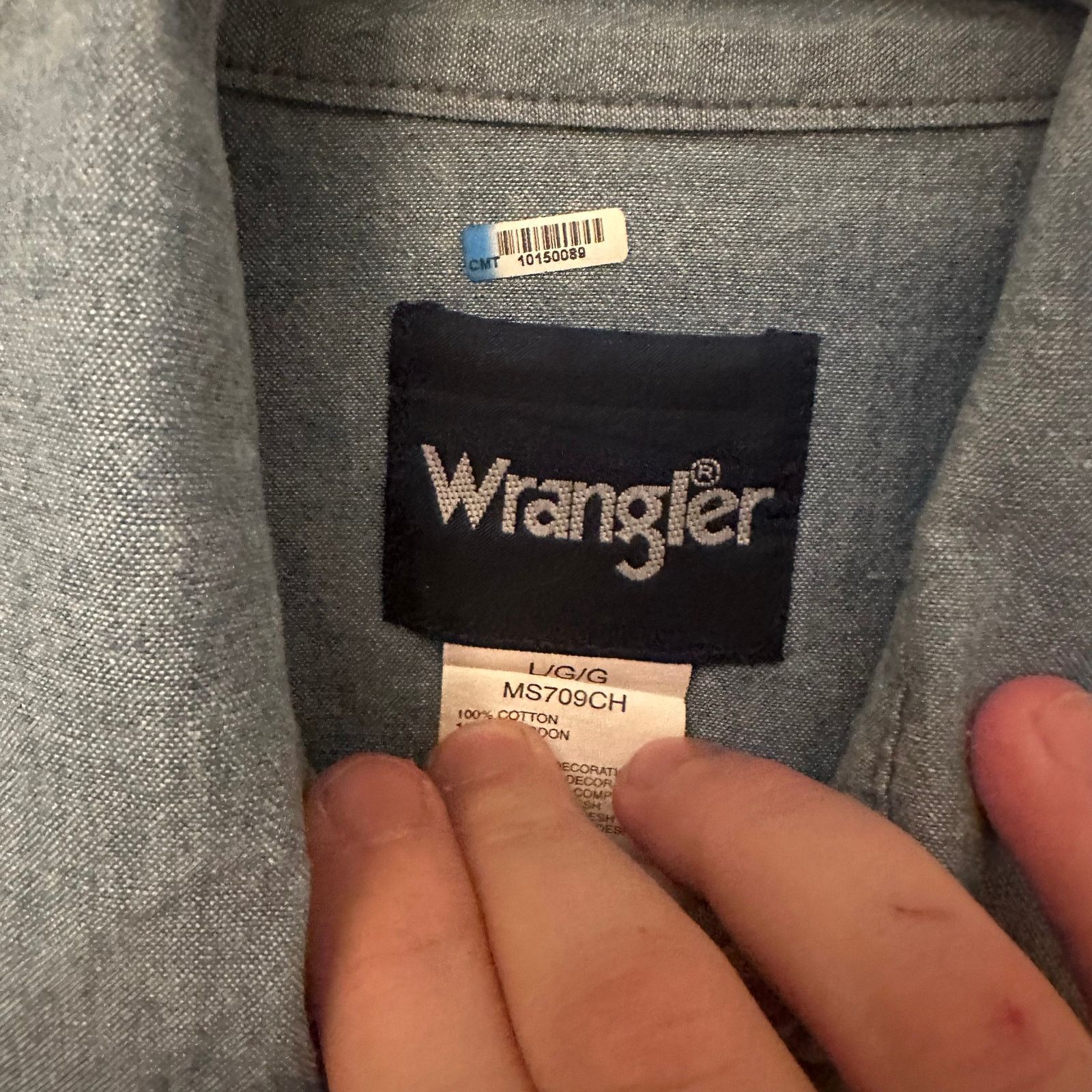 Wrangler Wrangler men’s cowboy work chambray long sleeve western snap Size US L / EU 52-54 / 3 - 3 Thumbnail