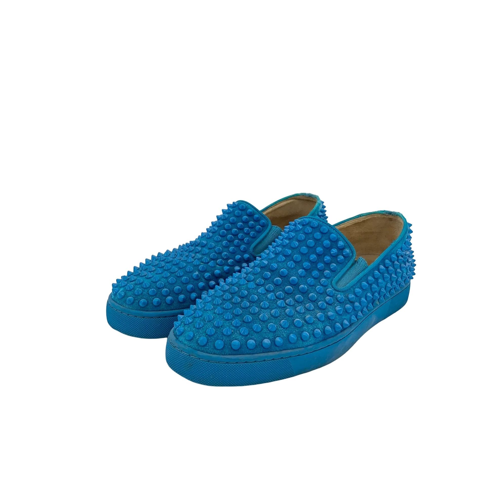 Christian Louboutin Christian Louboutin Blue Spiked Slip-On Sneakers 41.5 Size US 8.5 / EU 41-42 - 1 Thumbnail