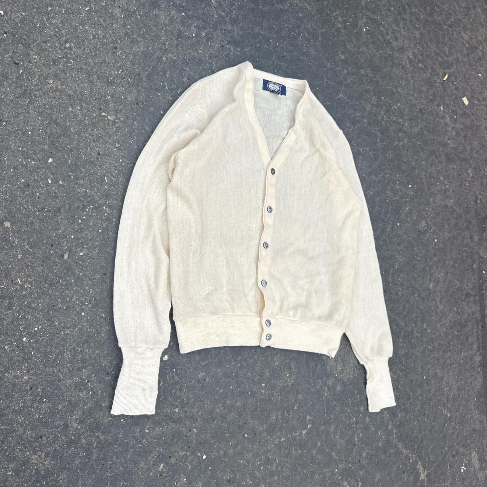 Knightsbridge Vintage Knights Bridge for Men Cream Cardigan – Size Medium Size US M / EU 48-50 / 2 - 2 Thumbnail