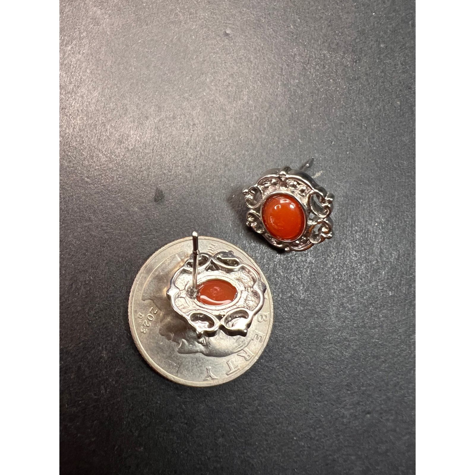 Other Carnelian stainless steel stud earrings Size ONE SIZE - 3 Thumbnail