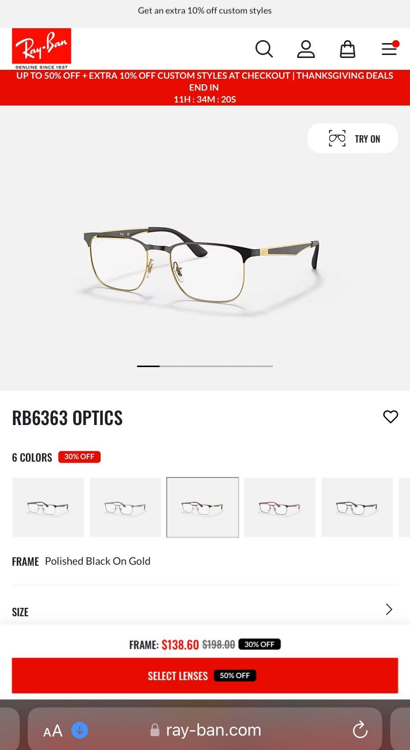 RayBan Ray Ban Frames (Typically $198) Size 44 - 3 Thumbnail