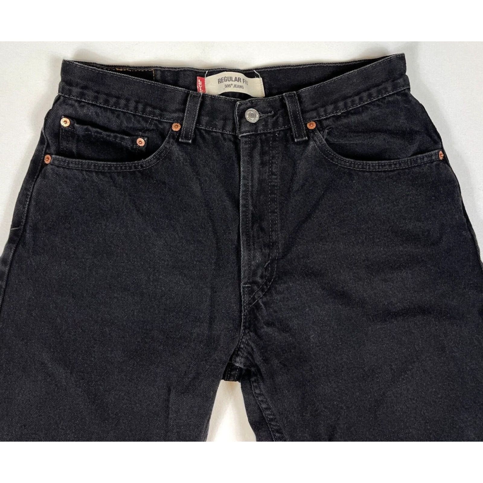 Levi's VINTAGE Levi's 505 Jeans Regular Straight Black Sz 33x34 Mens Jeans Size US 30 / EU 46 - 3 Thumbnail