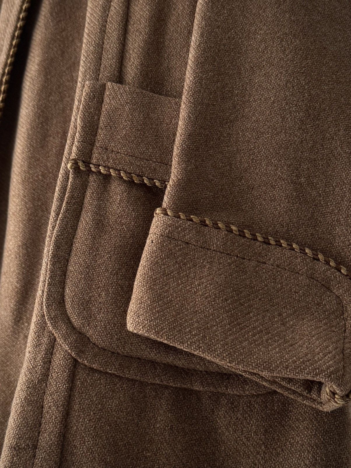 Vintage 1950s Vintage European Brown Wool Smoking Jacket Size US M / EU 48-50 / 2 - 4 Thumbnail