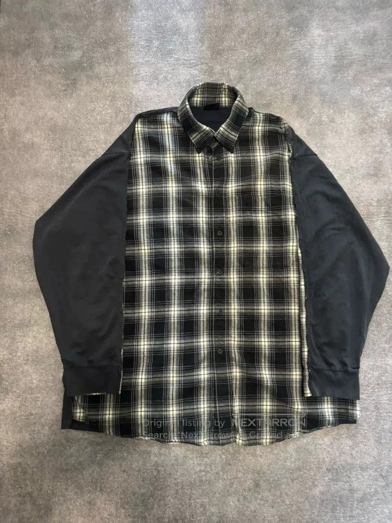 Balenciaga Oversized Check Button Shirt.