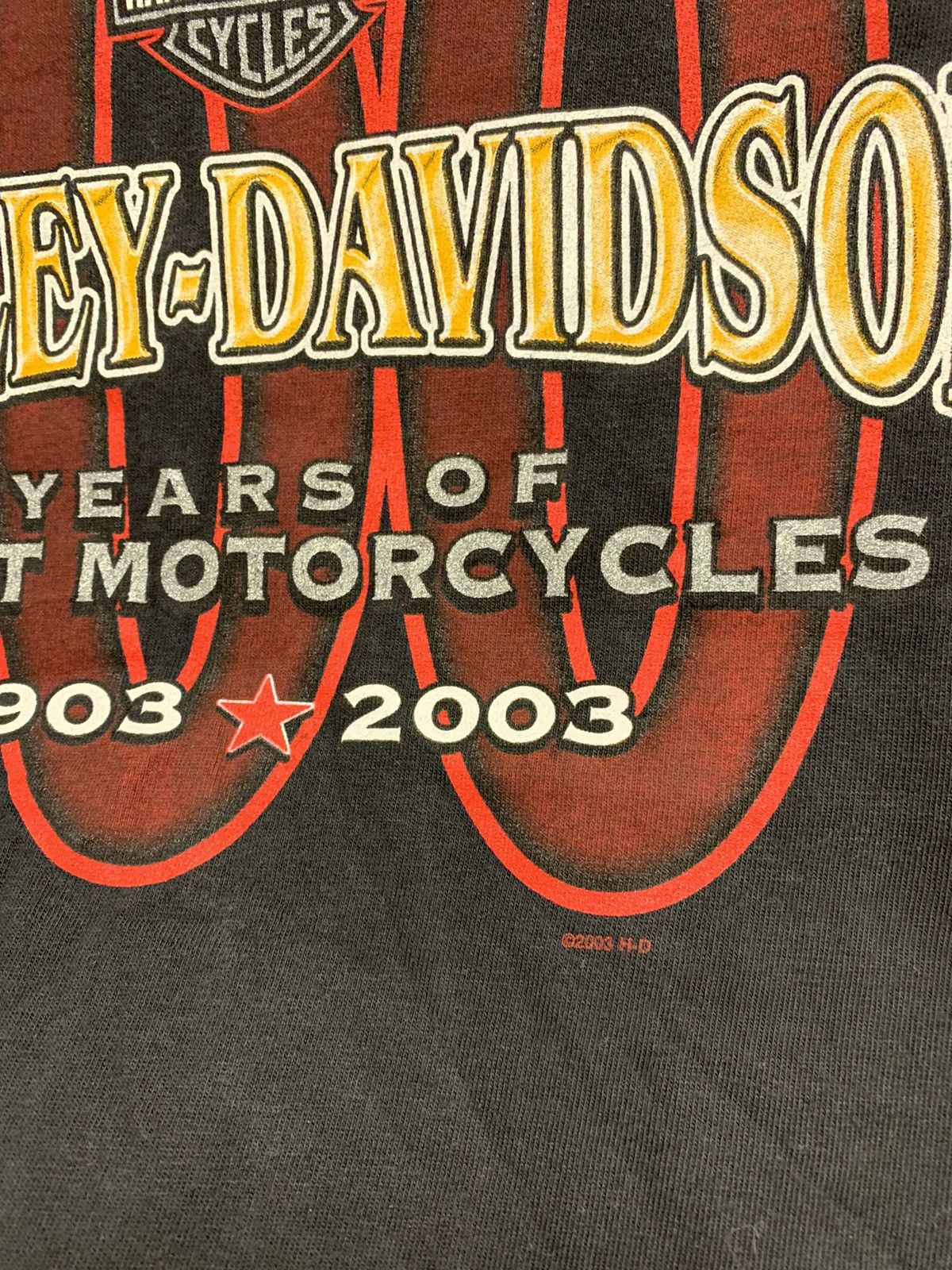 Harley Davidson Harley Davidson 2003 vintage t-shirt madeinusa 100 years gre Size US M / EU 48-50 / 2 - 4 Thumbnail