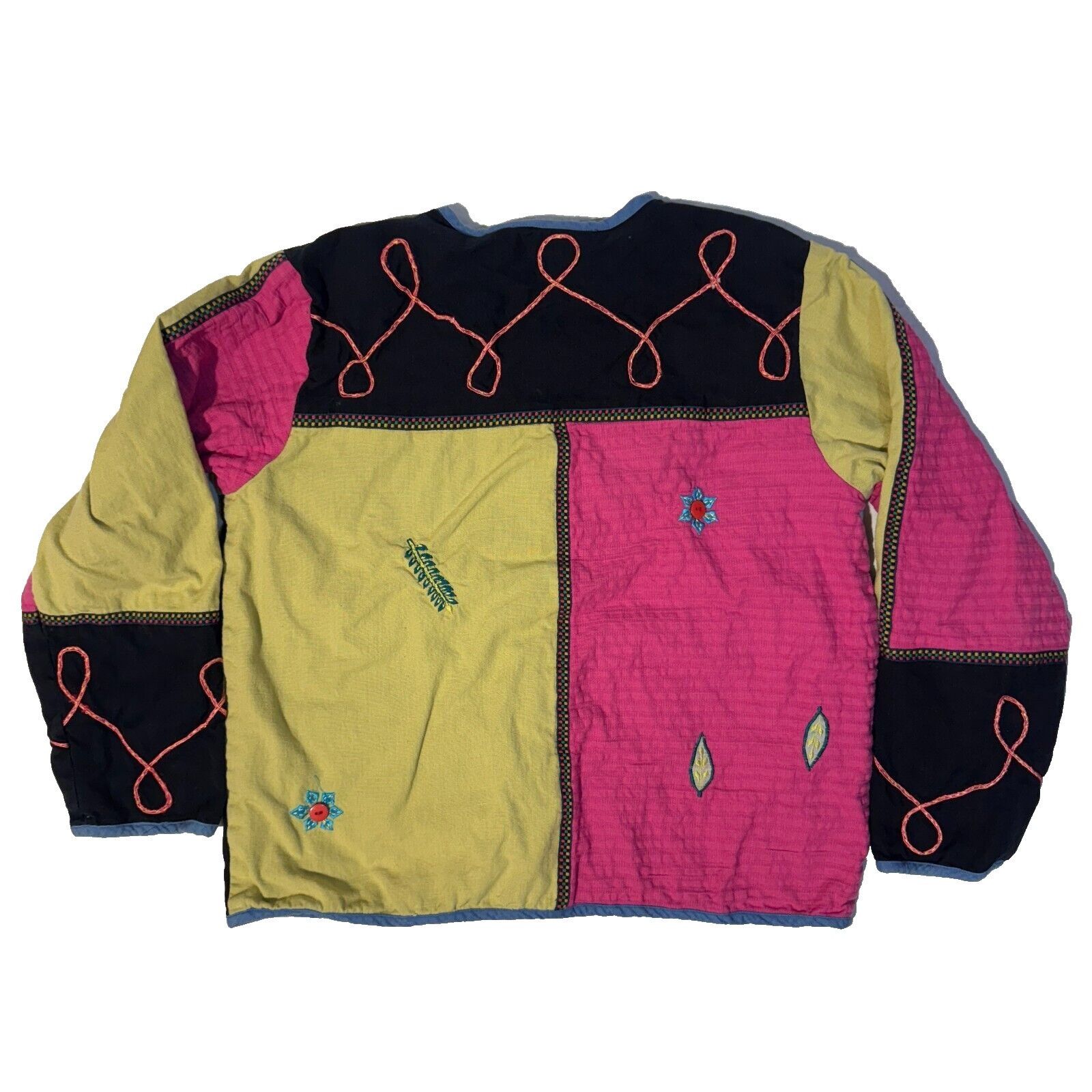 Vintage New Direction Embroidered Patchwork Jacket - M Linen Blend A Size M / US 6-8 / IT 42-44 - 7 Thumbnail