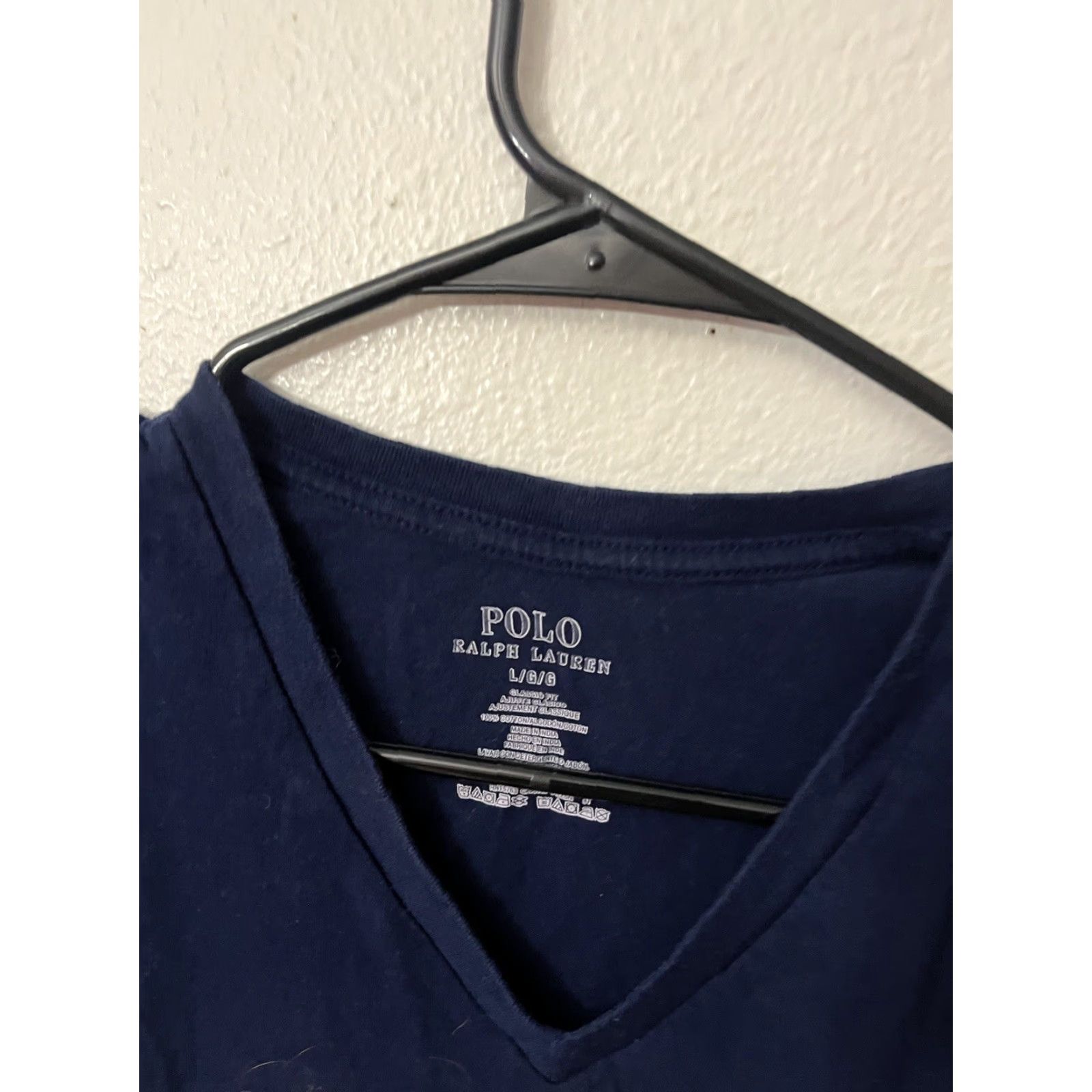 Polo Ralph Lauren Polo Ralph Lauren Shirt Adult Large Navy Blue Cotton Sleep Shirt Long Sleeve V-Neck Logo Classic Mens Size US L / EU 52-54 / 3 - 3 Thumbnail