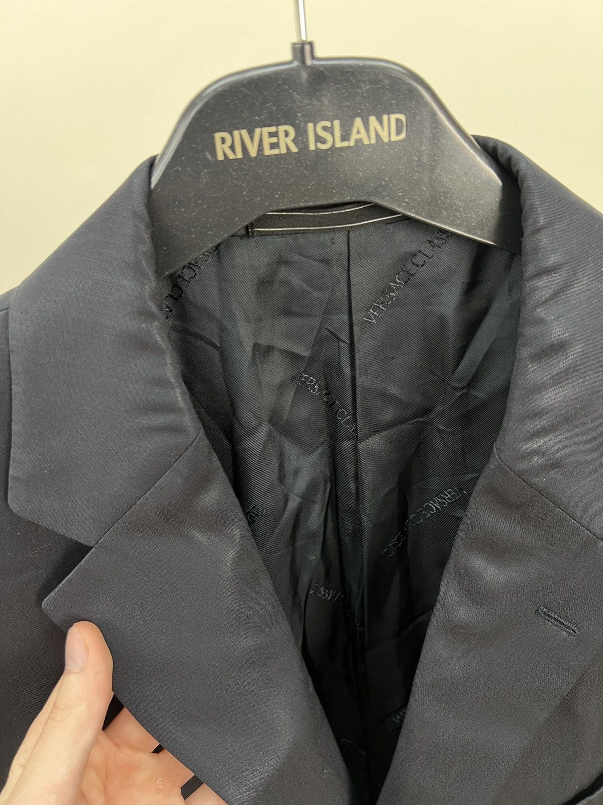 Versace Vintage Versace Classic V2 Navy Blazer Jacket Men’s 3-Button Size 52R - 4 Thumbnail