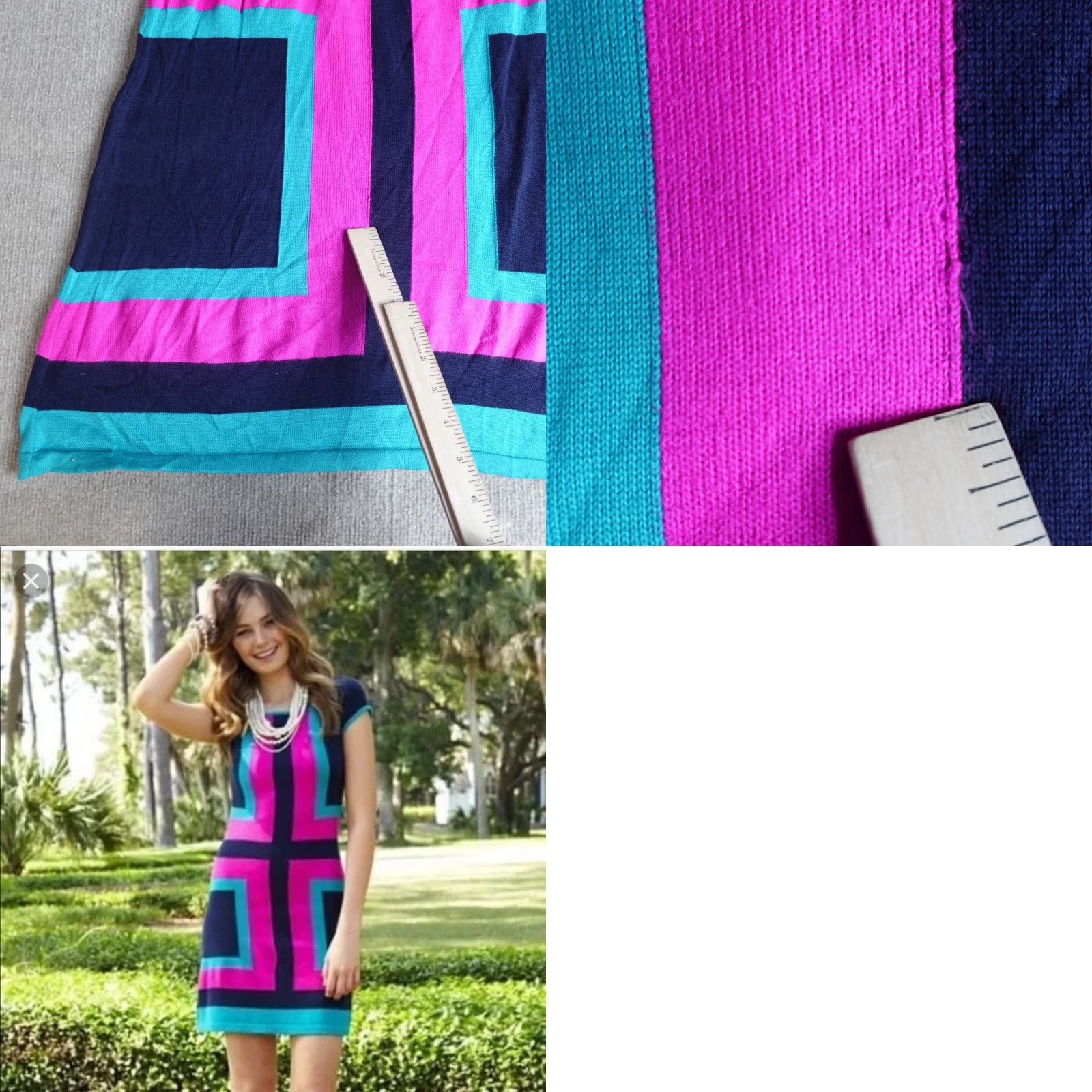 Lilly Pulitzer Lilly Pulitzer Women's Dress Medium Blue Cotton Blend Isabella Sweater Dress Size M / US 6-8 / IT 42-44 - 8 Thumbnail