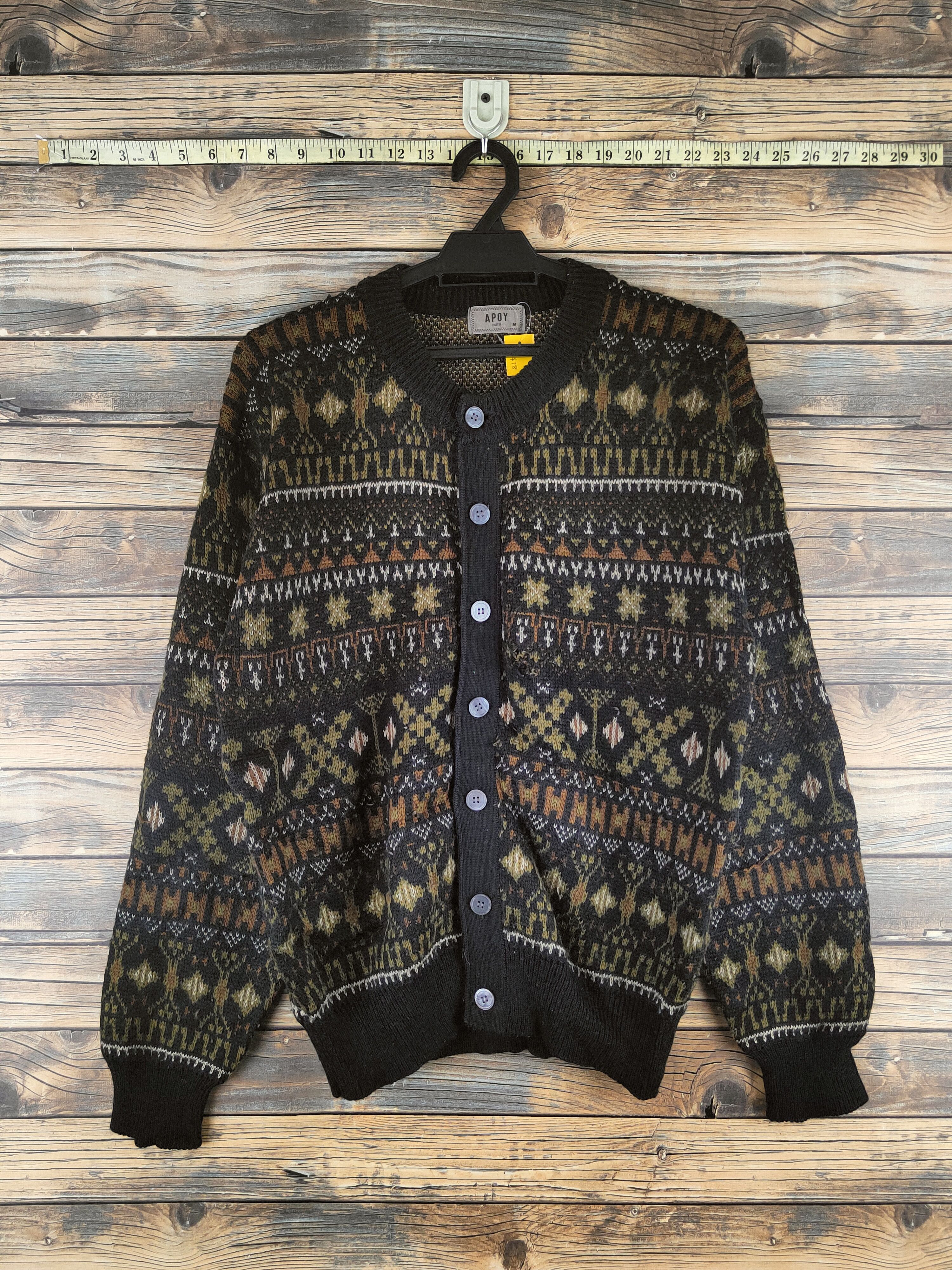 Japanese Brand DL Apoy art vintage Black Knitwear Cardigans #46-478 Size US M / EU 48-50 / 2 - 1 Thumbnail