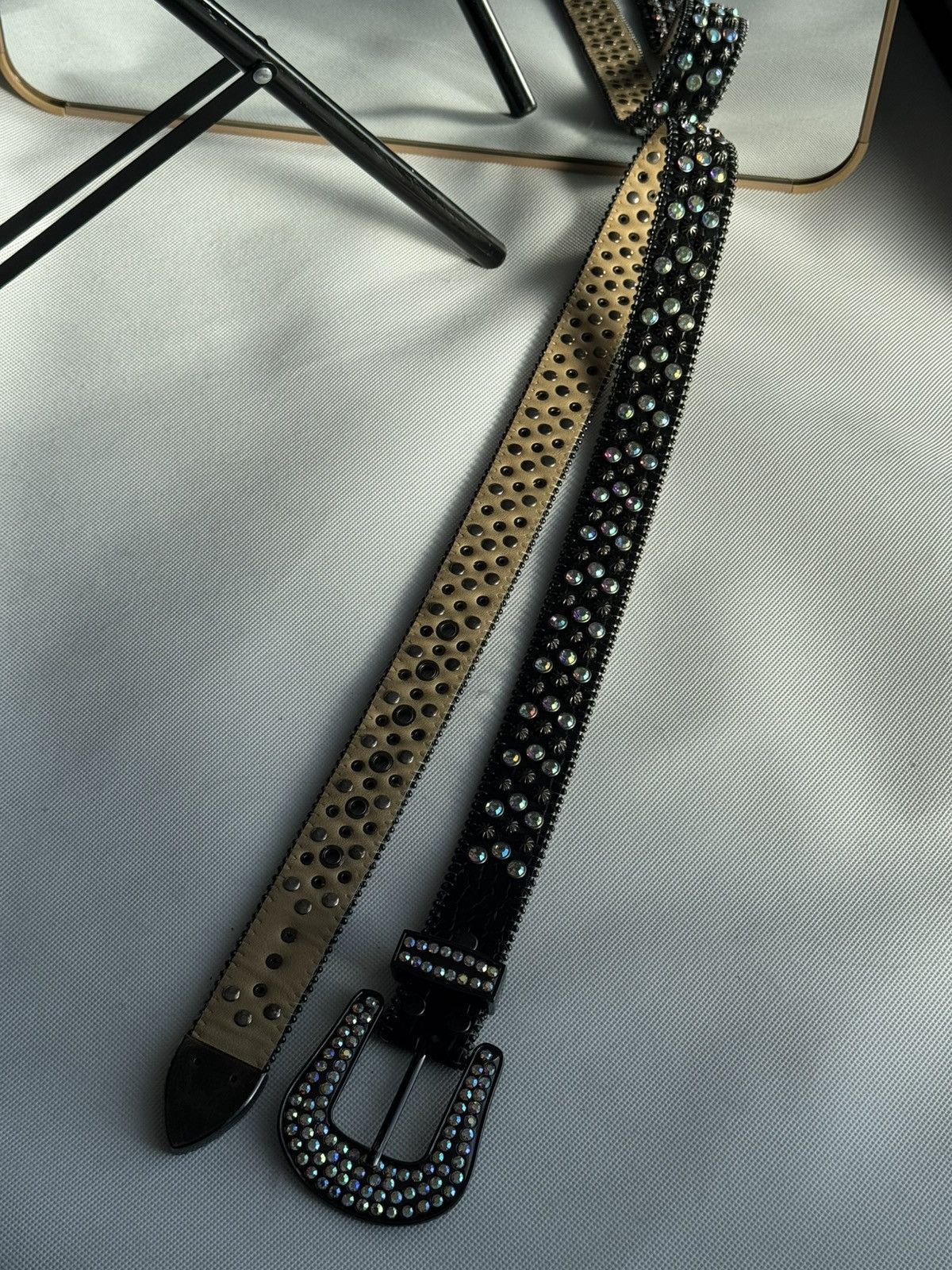 Japanese Brand Vintage Belts Y2K Bb.Simon Style Punk leather belt Japanese Size ONE SIZE - 21 Thumbnail