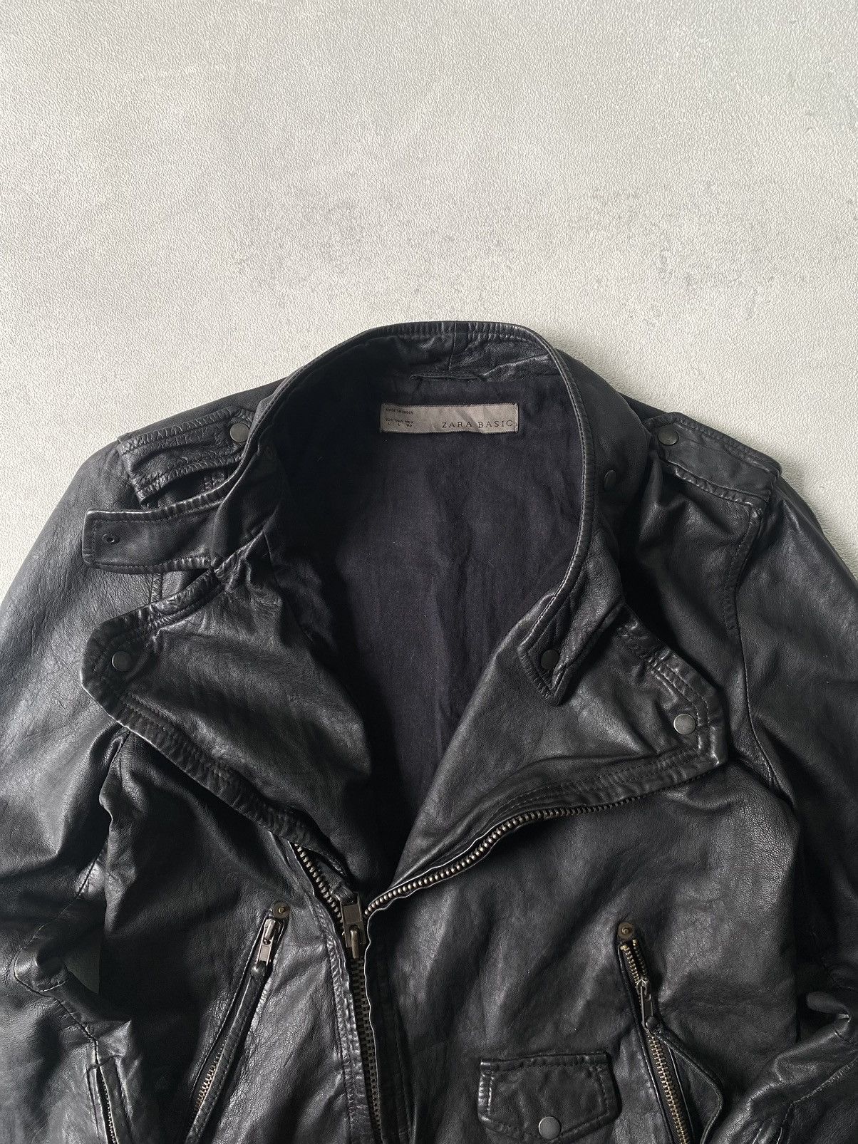 Zara asymmetrical leather biker jacket Size US L / EU 52-54 / 3 - 7 Thumbnail