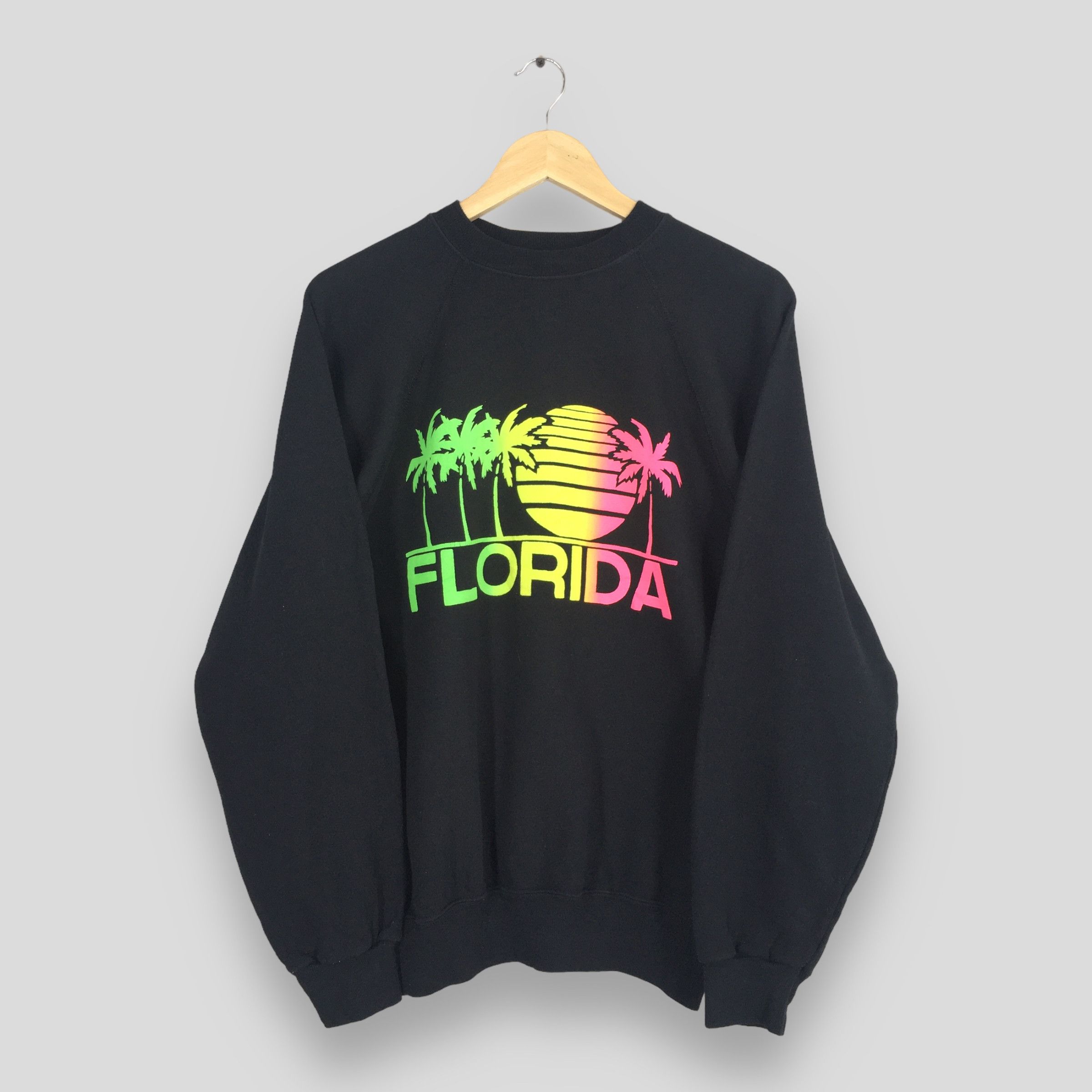Hanes × Vintage Vintage Florida Palm Beach Rainbow Logo Sweatshirt Large Size US L / EU 52-54 / 3 - 1 Thumbnail