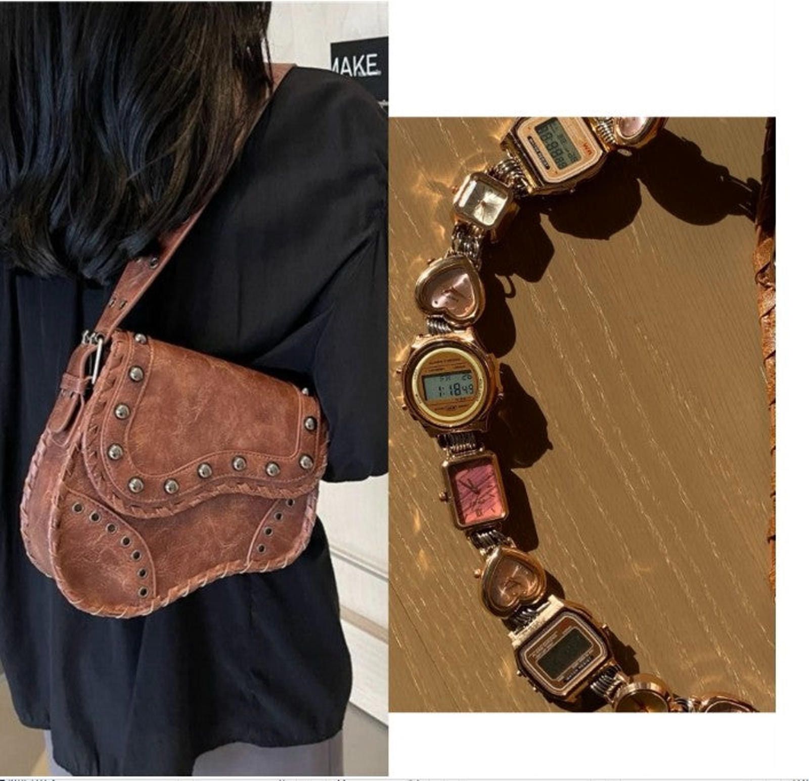 Other Rivet Saddle Strap Bag , Large Crossbody Fit Size ONE SIZE - 6 Thumbnail