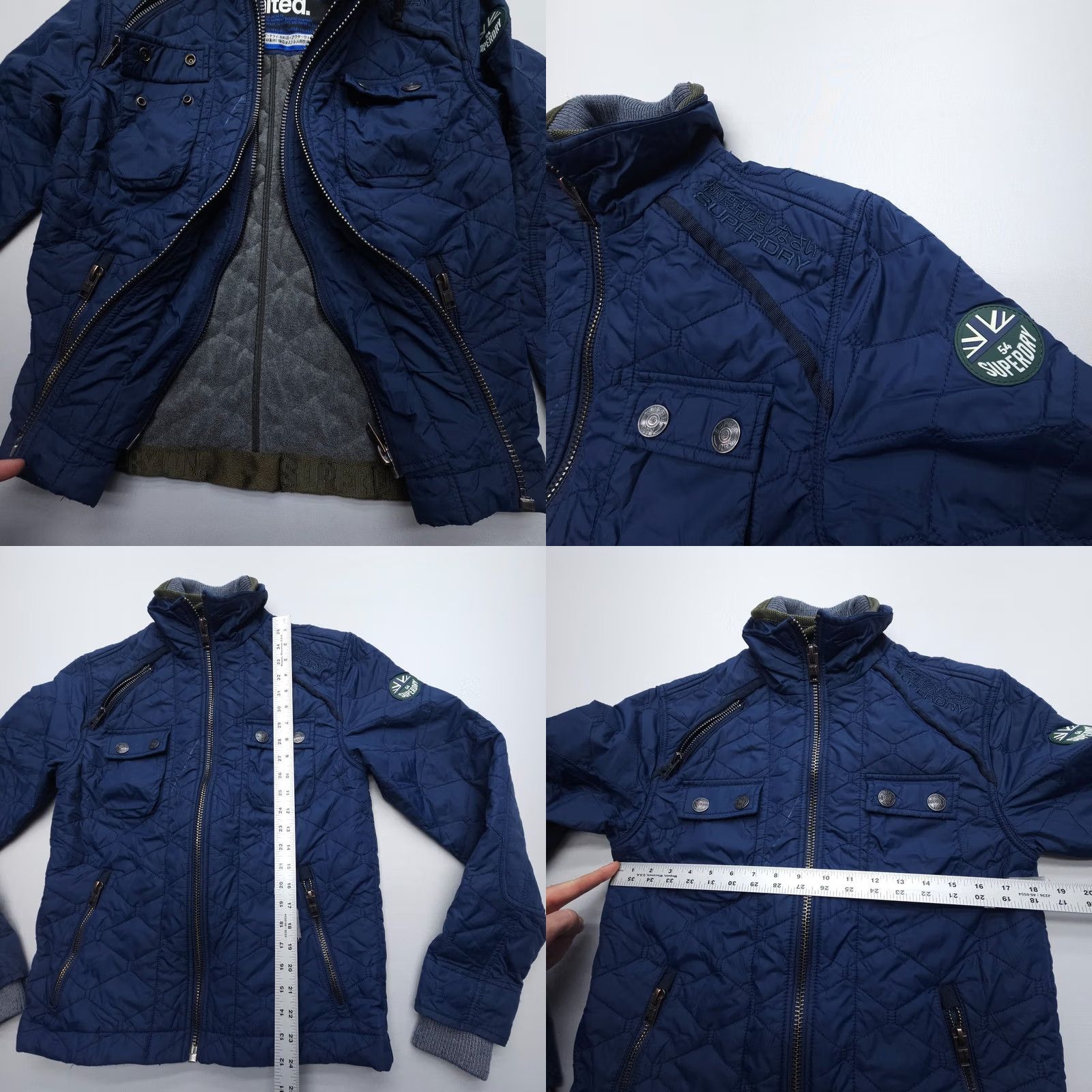 Superdry Superdry Jacket Shirt Blue Quilted Slim Lined Moto Biker Size M Men Regular Size US M / EU 48-50 / 2 - 8 Thumbnail