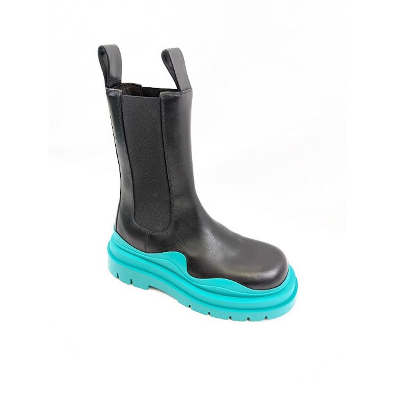 Bottega Veneta o1rshd1 Tire High Boots in Black w/ Bright Green Sole Size US 9.5 / EU 42-43 - 3 Thumbnail