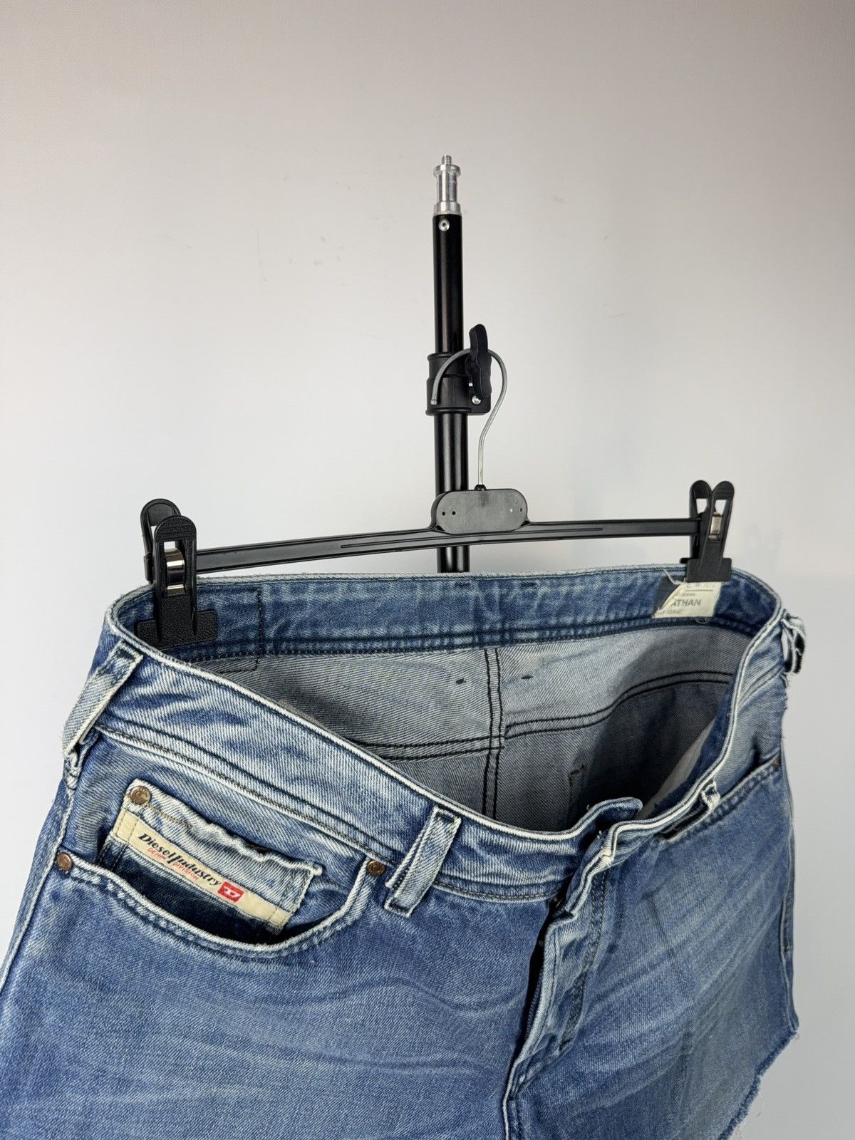 Diesel 00s Retro Diesel Zathan Cut Off Denim Shorts Y2K Vintage Size US 32 / EU 48 - 11 Thumbnail