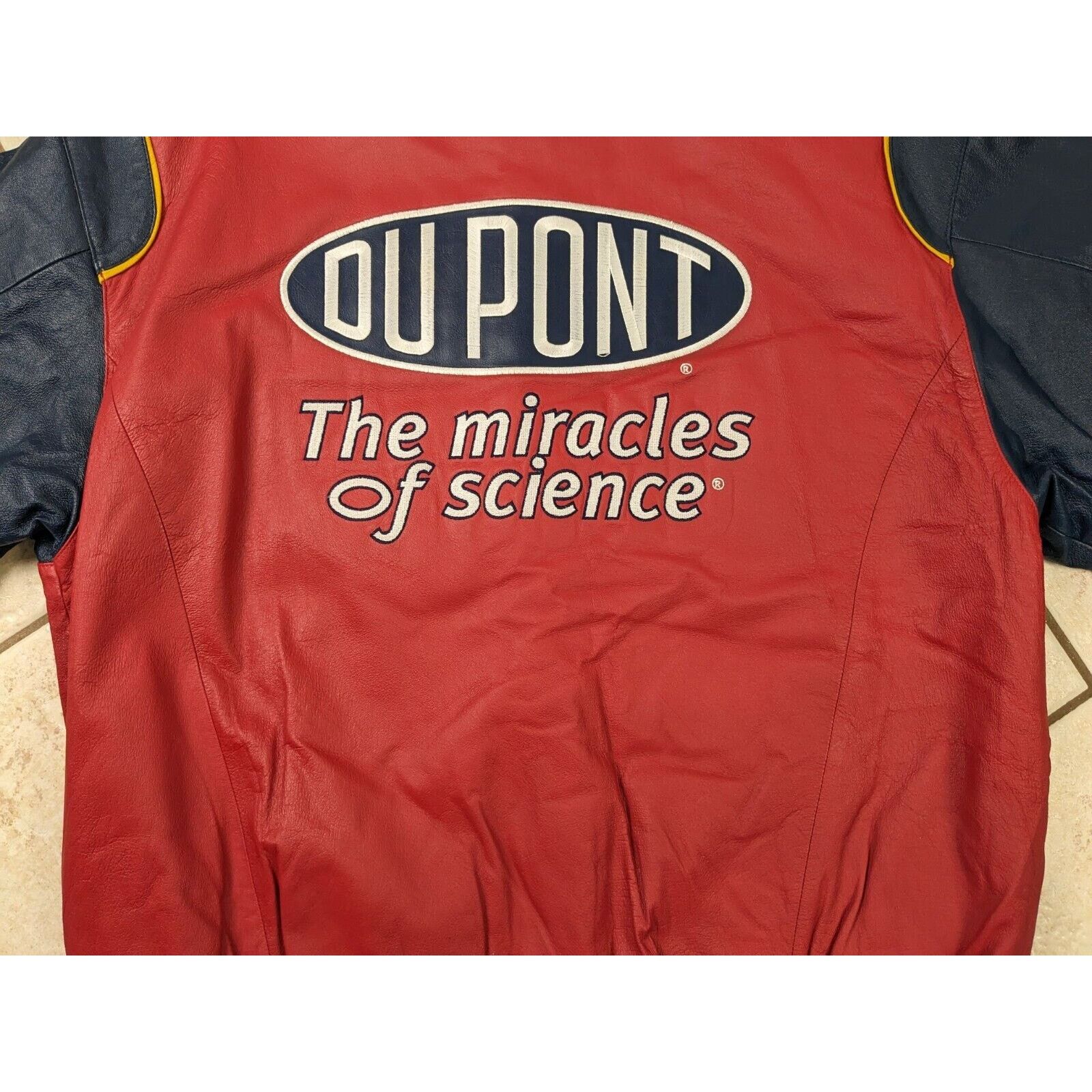 Chase Authentics Leather NASCAR Jacket Racing Dupont Winston Cup Jeff Gordon Size US XL / EU 56 / 4 - 16 Thumbnail