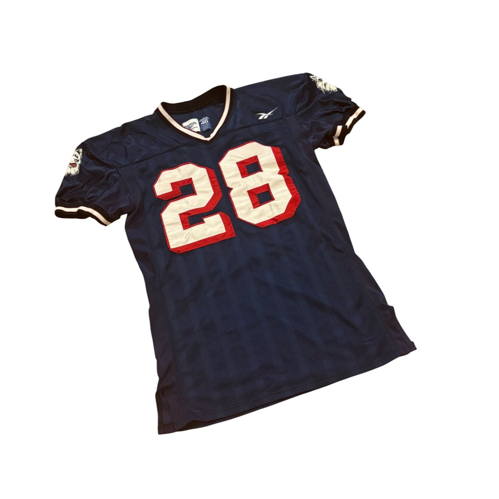 Reebok Vintage 90's Reebok UConn Huskies #28 Game Worn Football Jer Size US XL / EU 56 / 4 - 3 Thumbnail