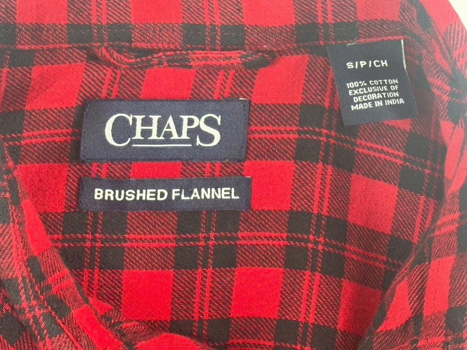 Chaps Chaps Men's Small Red Brushed Flanned Button Down Shirt Size US S / EU 44-46 / 1 - 8 Thumbnail