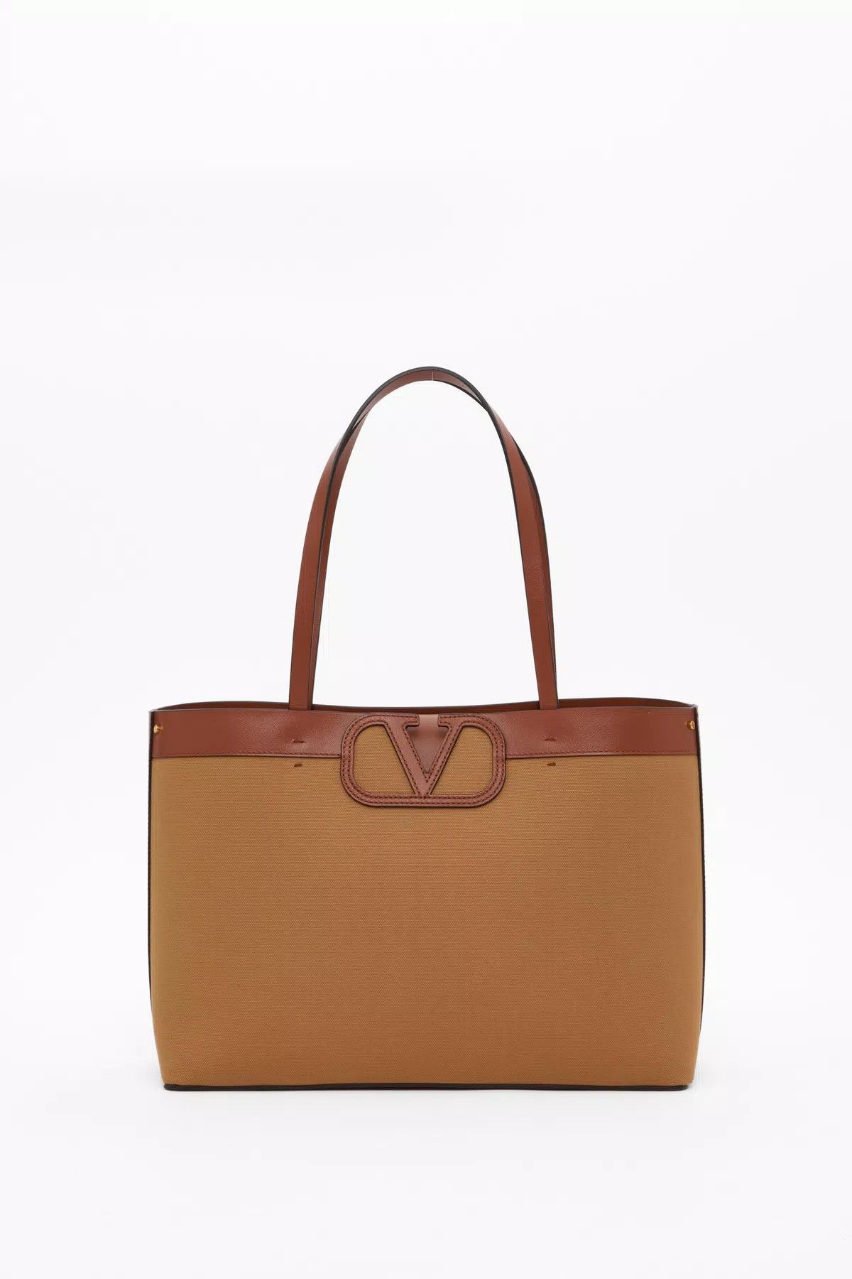 Valentino oc11z0725 Size:OS/Canvas And Calfskin Shopping Bag in Brown Size ONE SIZE - 1 Thumbnail