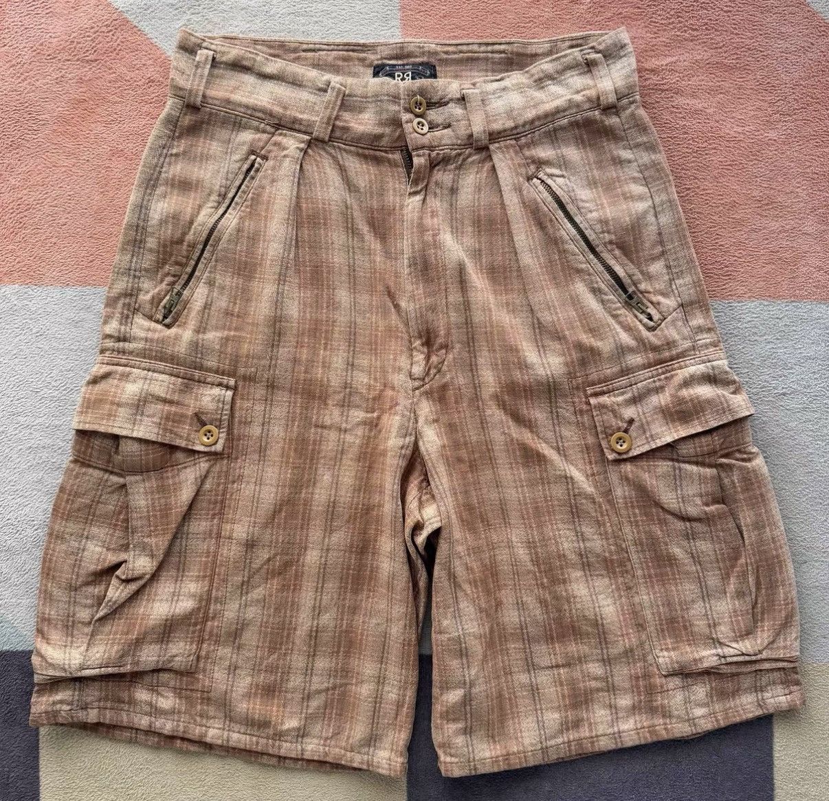 RRL Ralph Lauren RRL Ralph Lauren Double RL 3-Star Plaid Cargo Shorts K22 Size US 30 / EU 46 - 1 Thumbnail