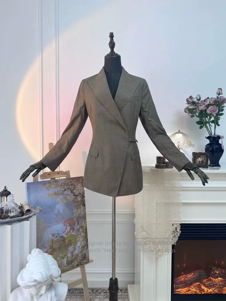 Hermes Hermes Wool and Silk Blended Patchwork Blazer Jacket, Oliv Size M / US 6-8 / IT 42-44 - 1 Thumbnail